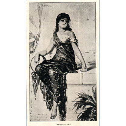 Tambourine Girl c1890 Victorian Print AE8-CH2