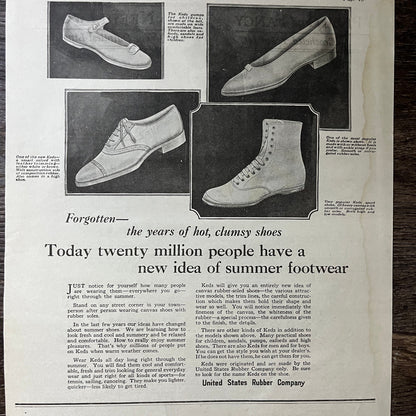 1921 Keds Shoes United States Rubber Company Magazine Ad 10x14 V7