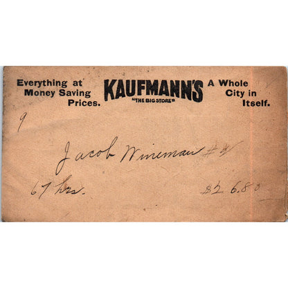 Kaufmann's Biggest Store in Pennsylvania Advertising Envelope AD8-R5