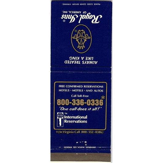 Royal Inns of America San Diego CA Vintage Matchbook TB6-MB2-7