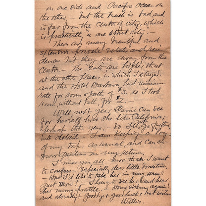 Early 1900s Handwritten Letter on Hotel Argonaut San Francisco Letterhead AF4-1