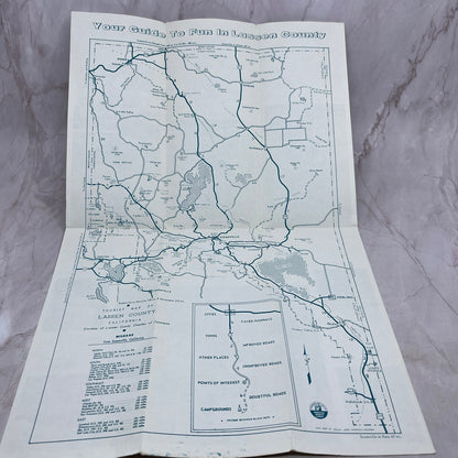 c1960 Lassen County Susanville CA Fold Out Brochure & Travel Map TH9-CB