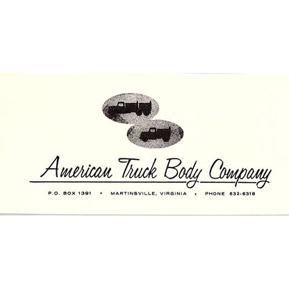 American Truck Body Company Martinsville VA 1960s Ad AG2-M3