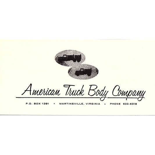 American Truck Body Company Martinsville VA 1960s Ad AG2-M3
