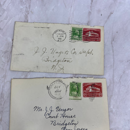 1930s Lot J.J. Unger Bridgeton NJ Postal Cover Envelopes L4-4-5