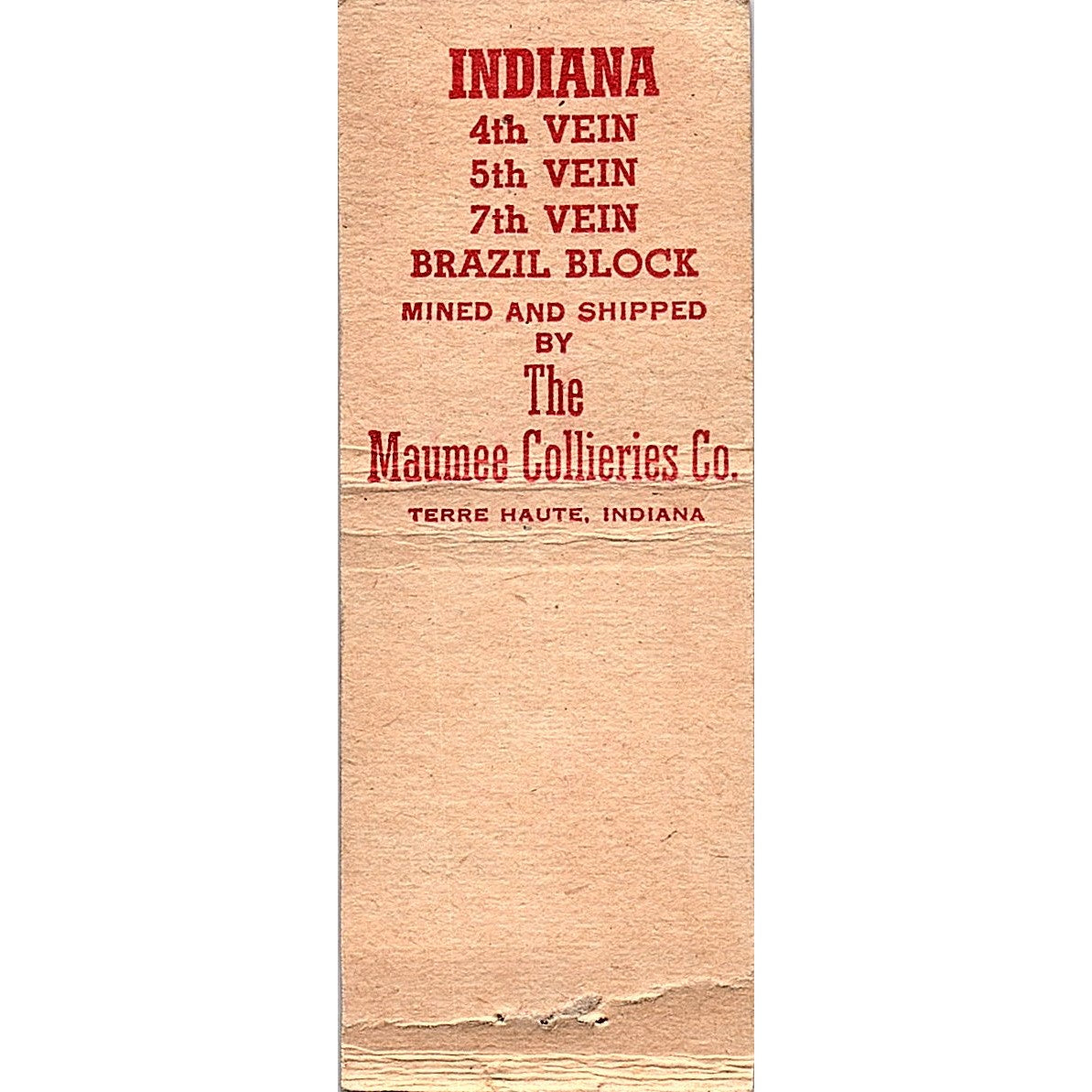 Maumee Colliers Co Washed & Dried Terre Haute IN Vintage Matchbook Cover SC7-Y8