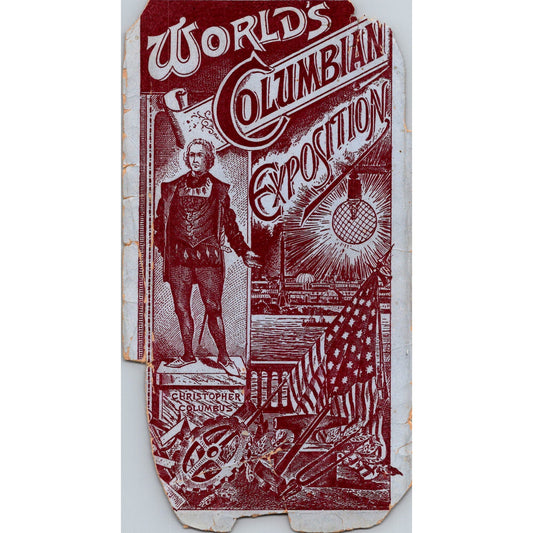 1893 Chicago World Columbian Exposition Souvenir Card Christopher Columbus AG9-5