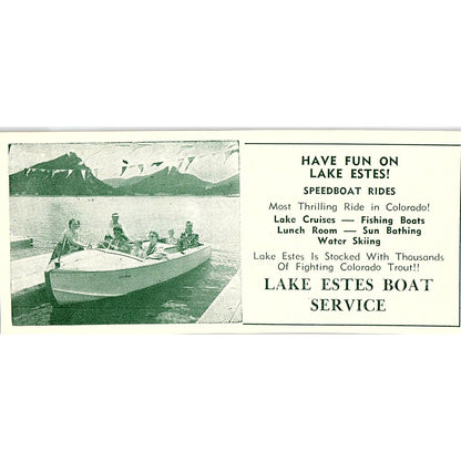 Estes Park Electric Record Bar Lake Estes Boat Service 1957 Estes Park CO AG4-M1