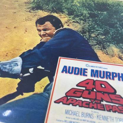 1967 Audie Murphy 40 Guns to Apache Western Movie Lobby Card #2 FL6-2