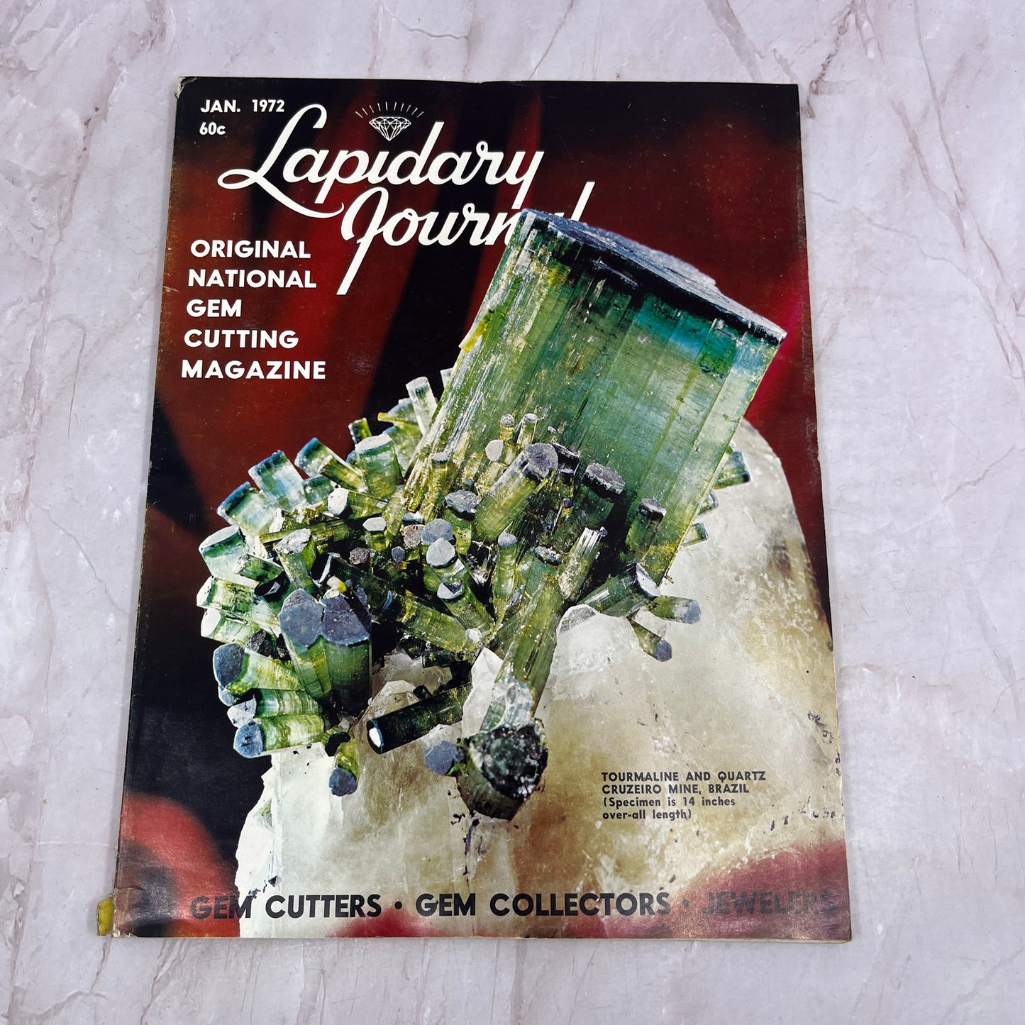 Tourmaline and Quartz Cruzeiro Mine Brazil - Lapidary Journal - Jan 1972 M27