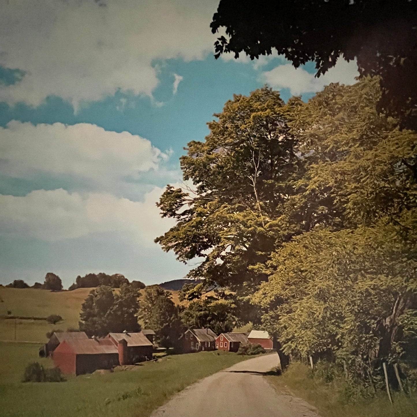 New England Country Road Farmhouse Scene 12x16" Art Print FL1