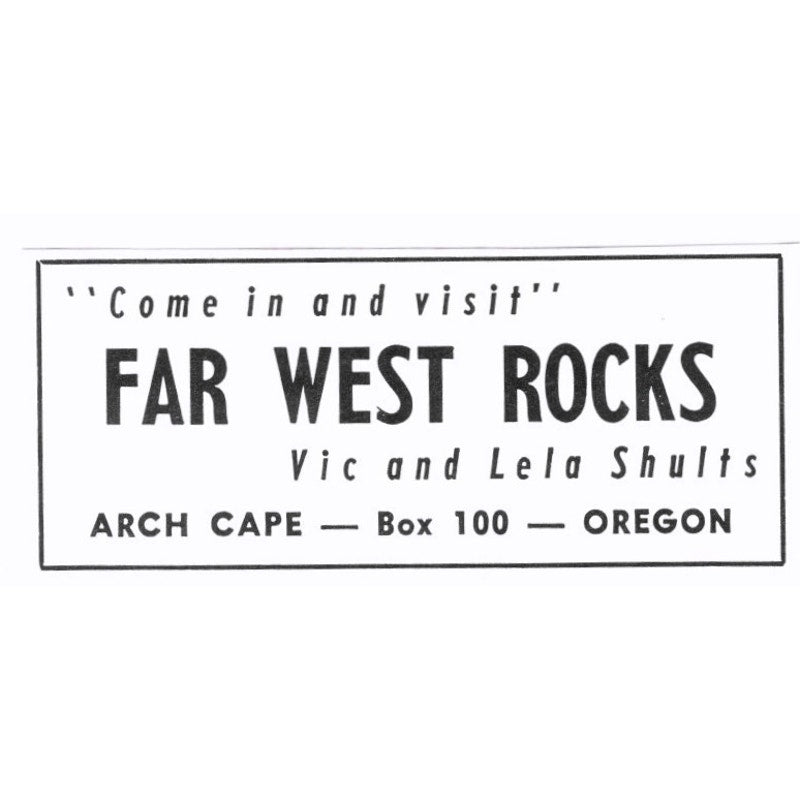 Far West Rocks Vic & Lela Shults Arch Cape Oregon 1972 Ad AF8-S5