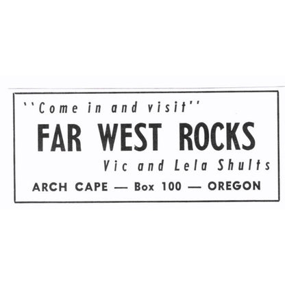 Far West Rocks Vic & Lela Shults Arch Cape Oregon 1972 Ad AF8-S5