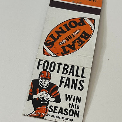 Football Fans Beat the Points Winners Sports Brooklyn Matchbook Cover TB6-MB2-6