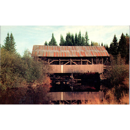 Perry Stream Bridge New Hampshire Vintage Covered Bridge Postcard PC16