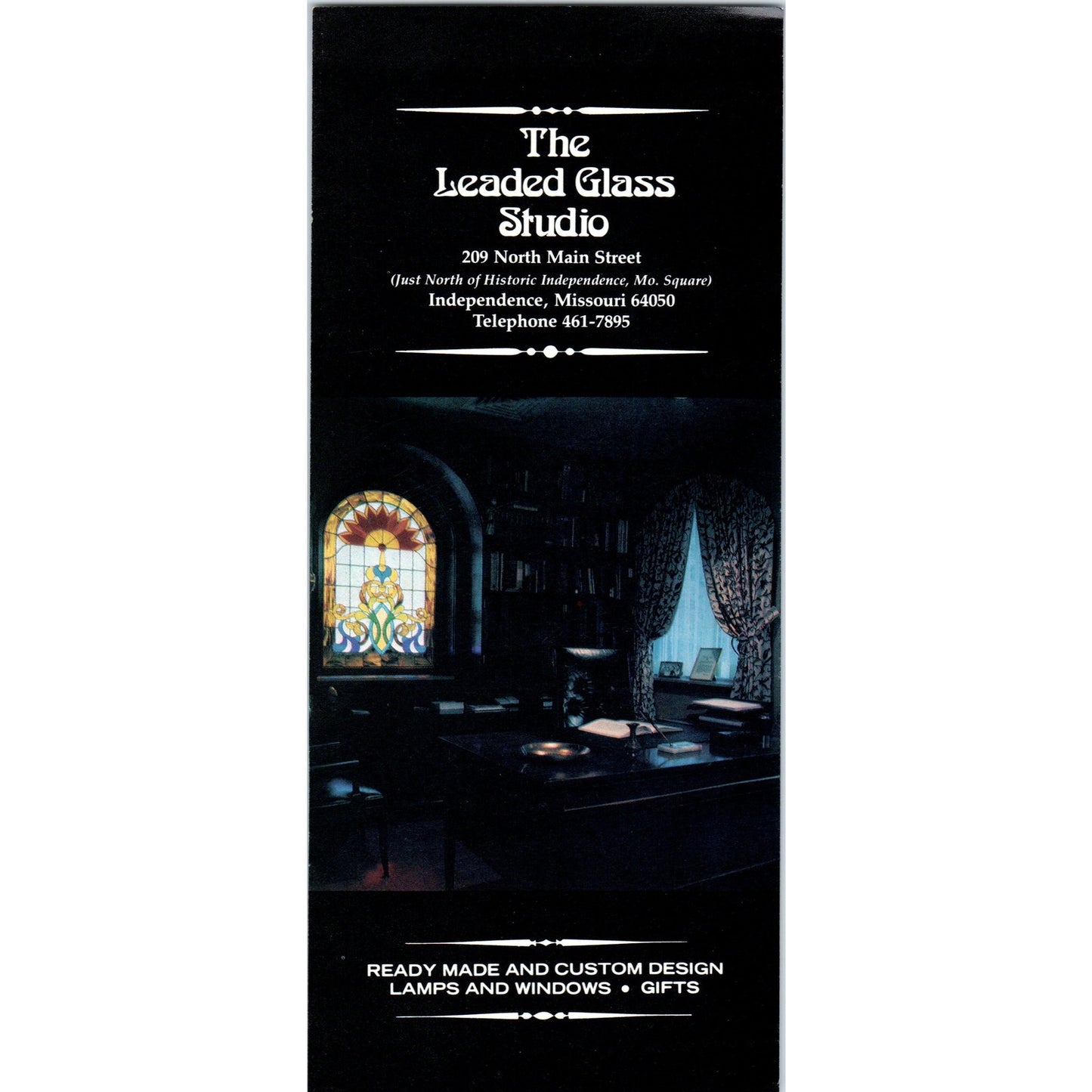 Vintage The Leaded Glass Studio Independence MO Travel Info Card TH2-O1
