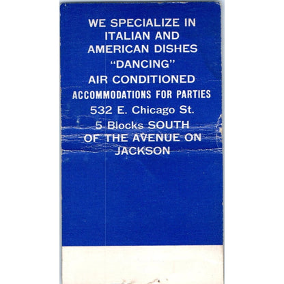 Mamie's Grotto Italian Foods Milwaukee Vintage Matchbook Cover SF4-Y7