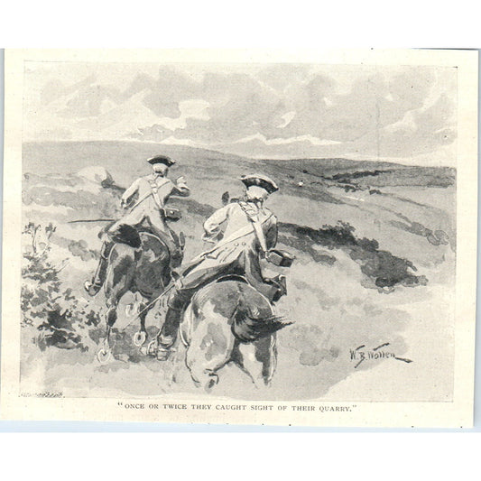 Revolutionary English Soldiers on Horseback 1897 Victorian Illustration AE9-TS3