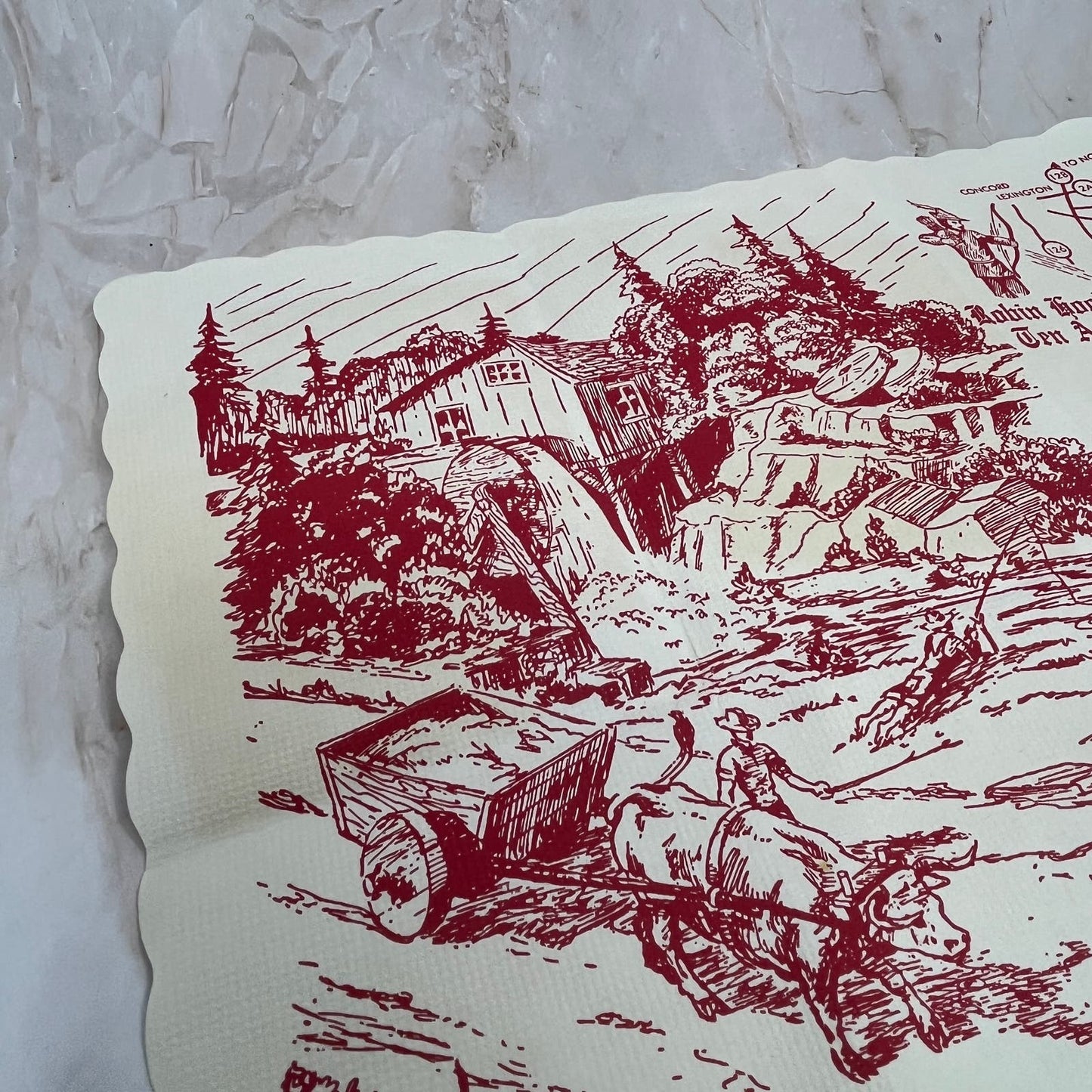 Vintage The Old Mill Coach Room Banquet Hall Placemat Arlington MA AE4