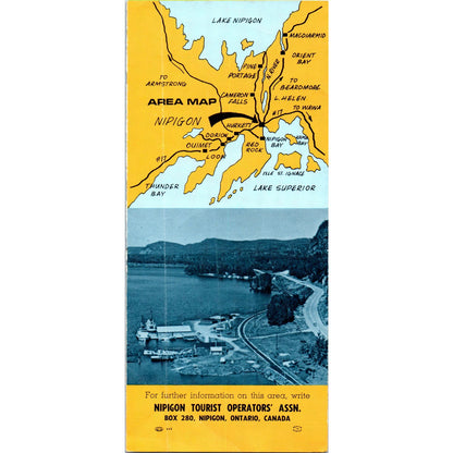 c1960 Nipigon Ontario Canada Travel Brochure Fold Out AE2