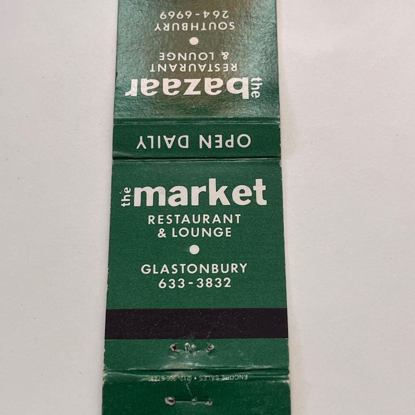 The Market Restaurant & Lounge Glastonbury The Bazaar Matchbook Cover TB8-MB-15