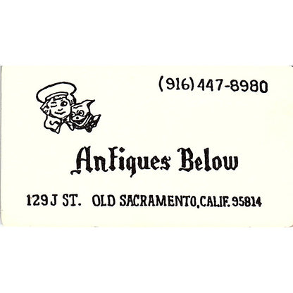 Antiques Below Old Sacramento CA Vintage Business Card SE3-B16