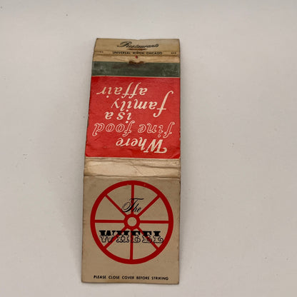 The Wheel Big Wheel Red Wheel Restaurants IL IN Vintage Matchbook TB6-MB2-15