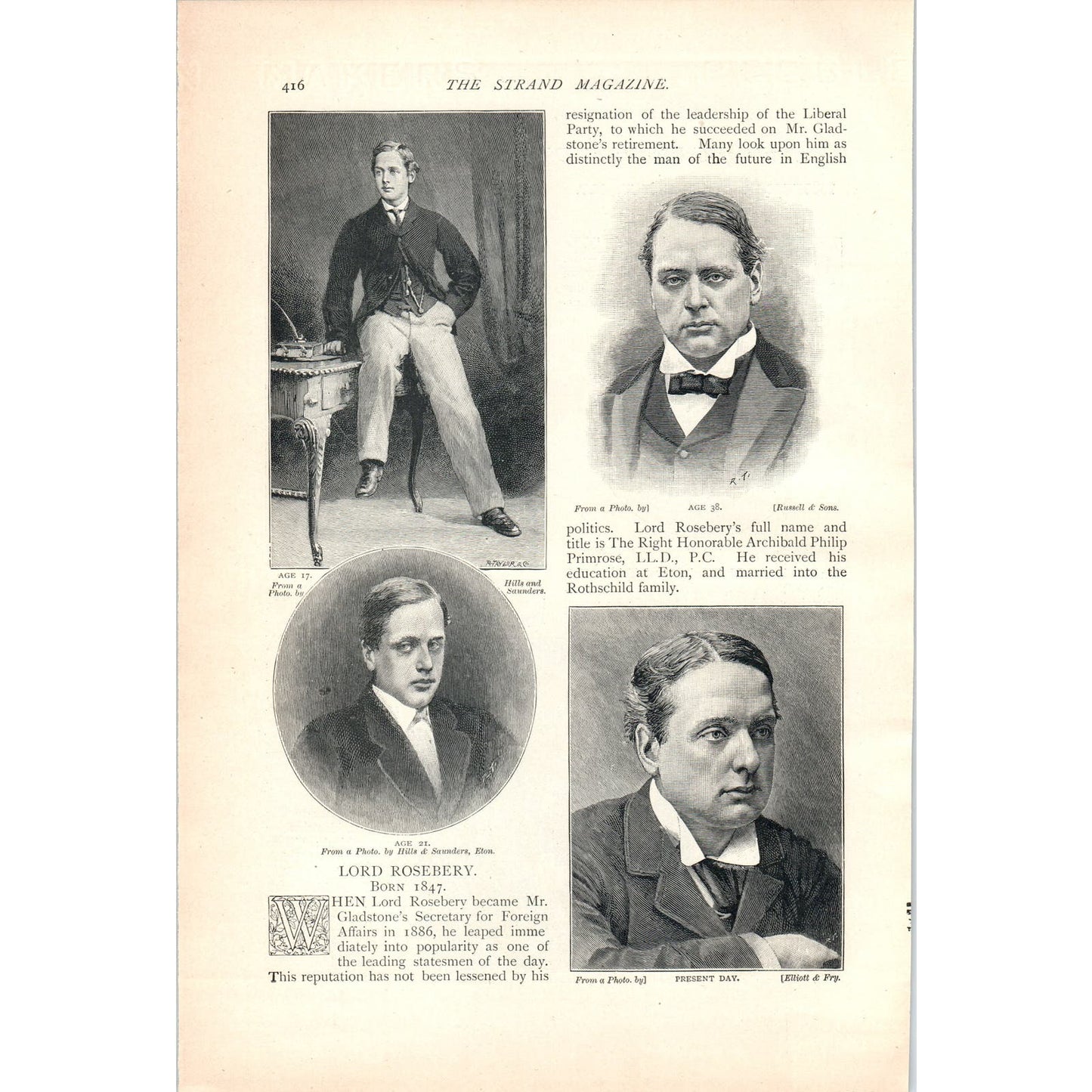 Portrait of Celebrities James Bryce Lord Rosebery 1897 Victorian Article AE9-TS1