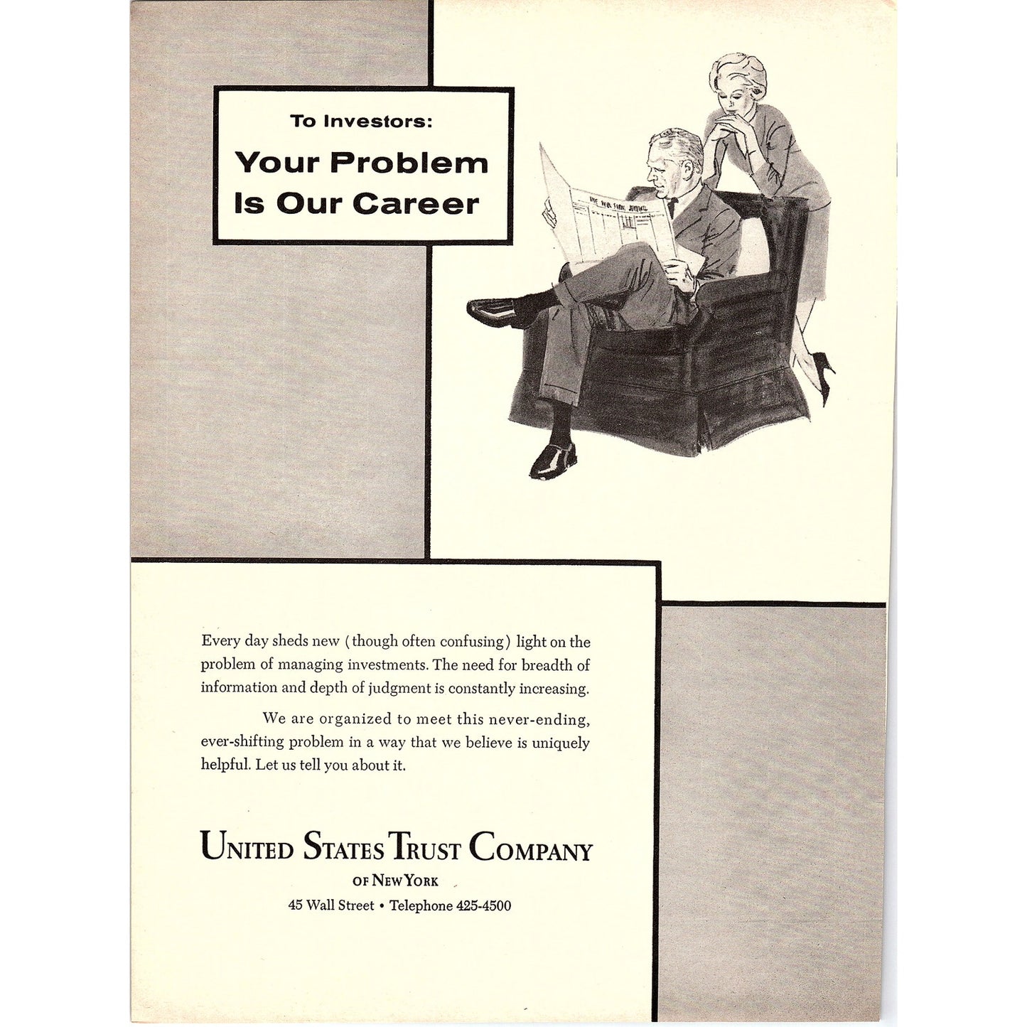 Your Problem is OUr Career - United States Trust Company of NY 1967 Ad AG1-15