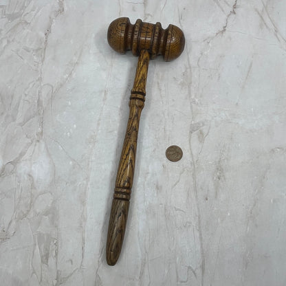 Vintage Solid Oak Judge Gavel Hammer Mallet 11" TJ4