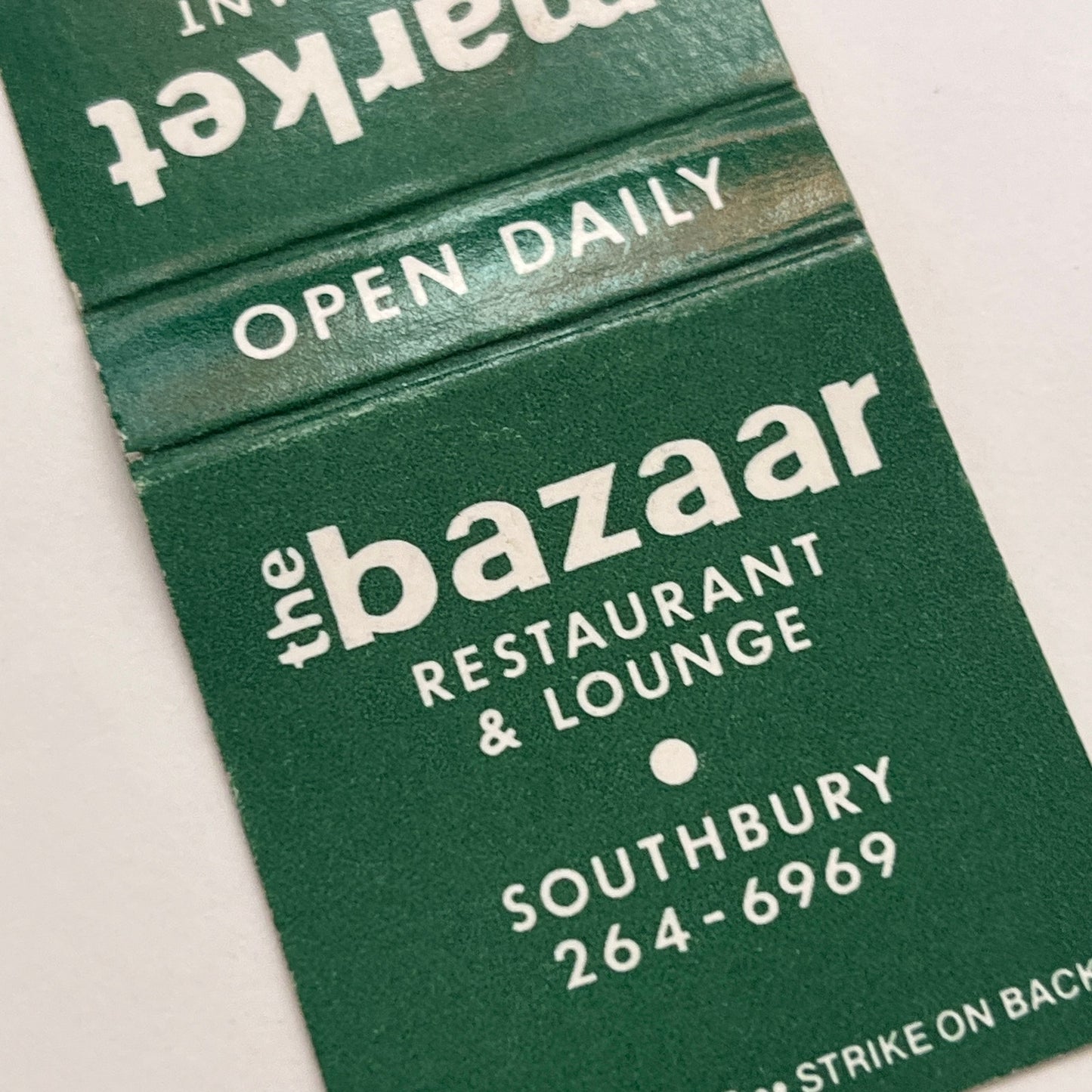 The Market Restaurant & Lounge Glastonbury The Bazaar Matchbook Cover MM3-1