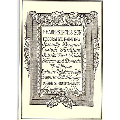L. Haberstroh & Son Decorative Painting 9 Park St Boston - 1904 Ad AF5-2