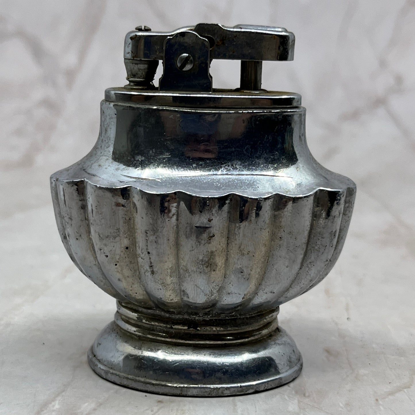 1950s Chrome Scalloped Occupied Japan Table Lighter TL16