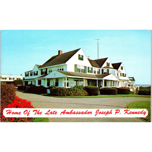 Home of Ambassador Joseph P. Kennedy Hyannisport Cape Cod Vintage Postcard PE2