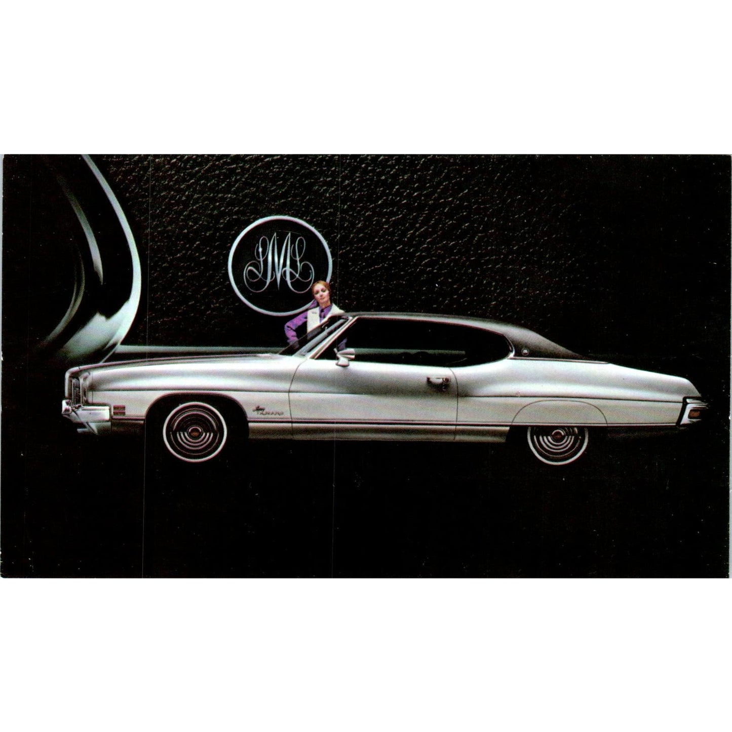 1972 Wide Track Pontiac Luxury LeMans Hardtop Coupe Silver Vintage Postcard PC12