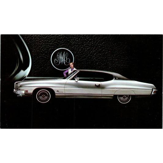 1972 Wide Track Pontiac Luxury LeMans Hardtop Coupe Silver Vintage Postcard PC12