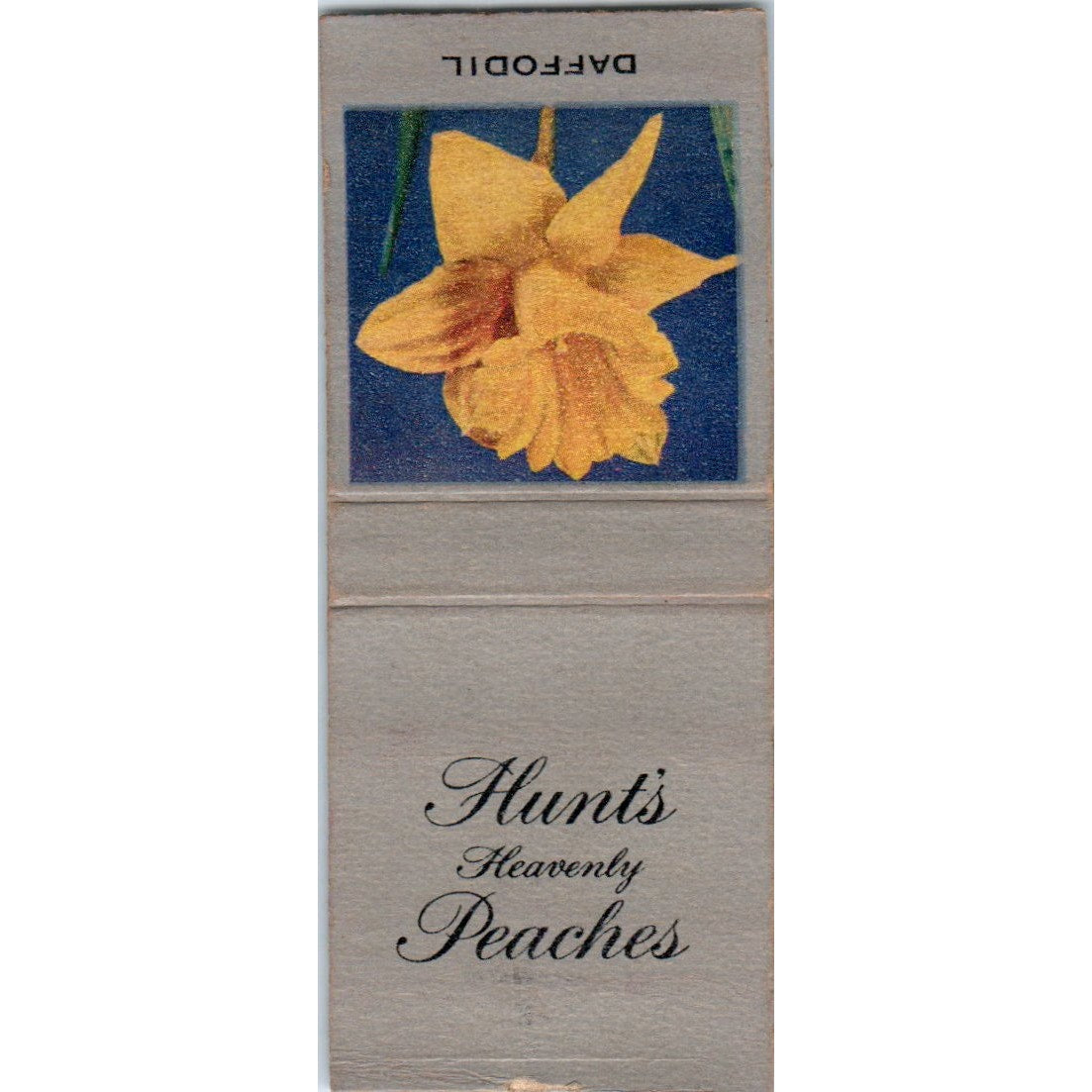 Hunt's Heavenly Peaches Daffodil Vintage Matchbook Cover SF4-Y5