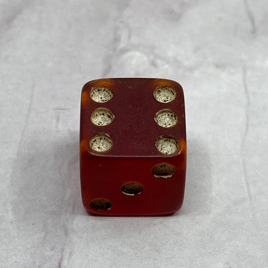 Vintage Red Bakelite Dice 1/2" SB7-1