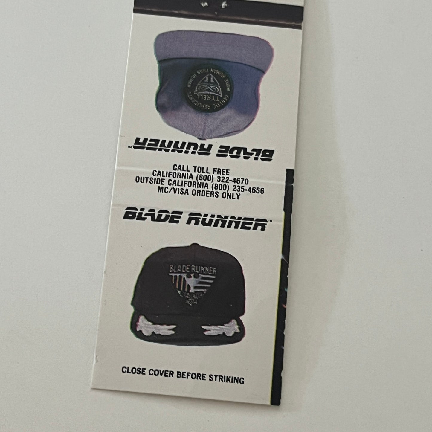 Blade Runner Movie Souvenir Hat Offer Vintage Matchbook Cover TB6-MB2-4