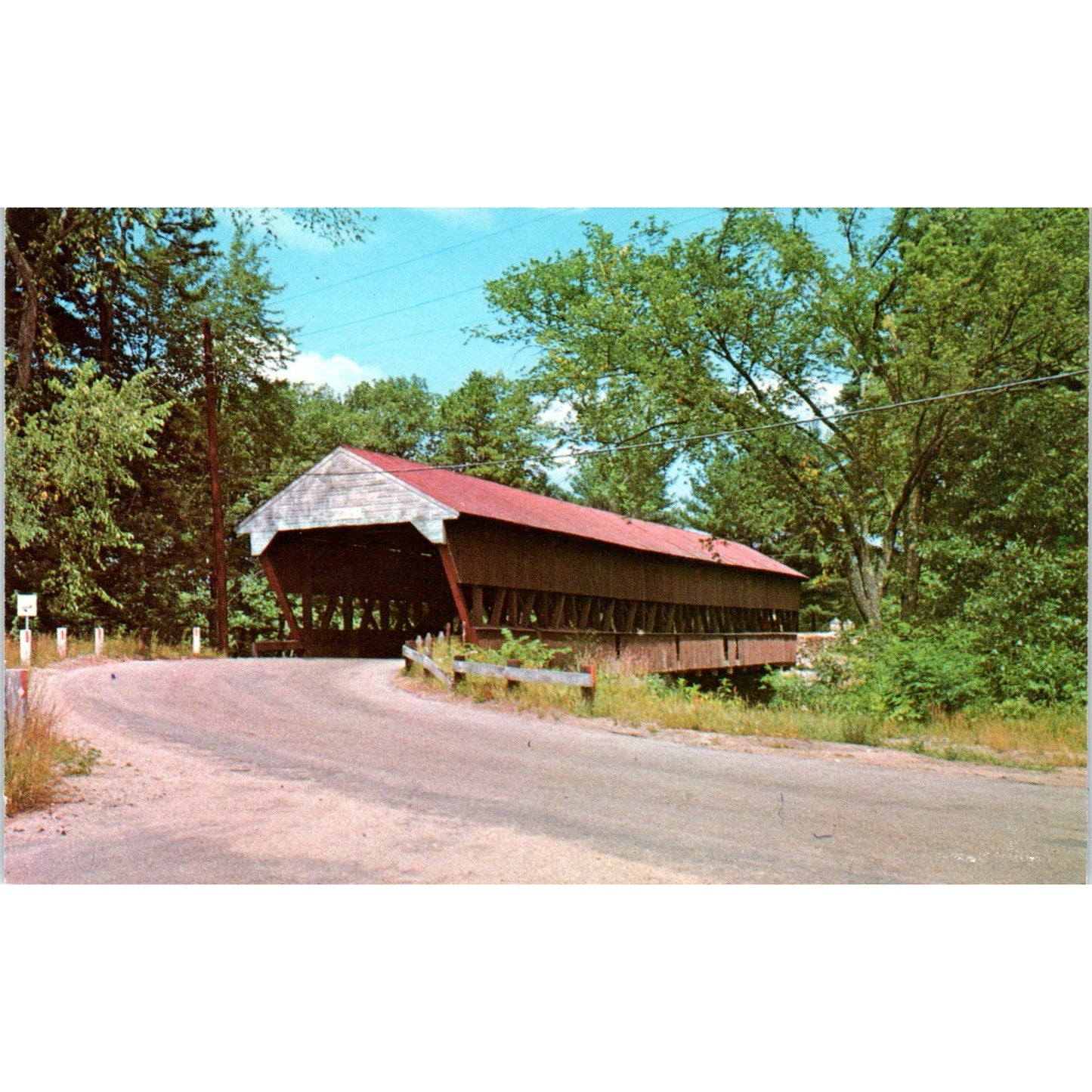 Old Bridge at Swift River, Conway New Hampshire Covered Bridge Postcard PB13