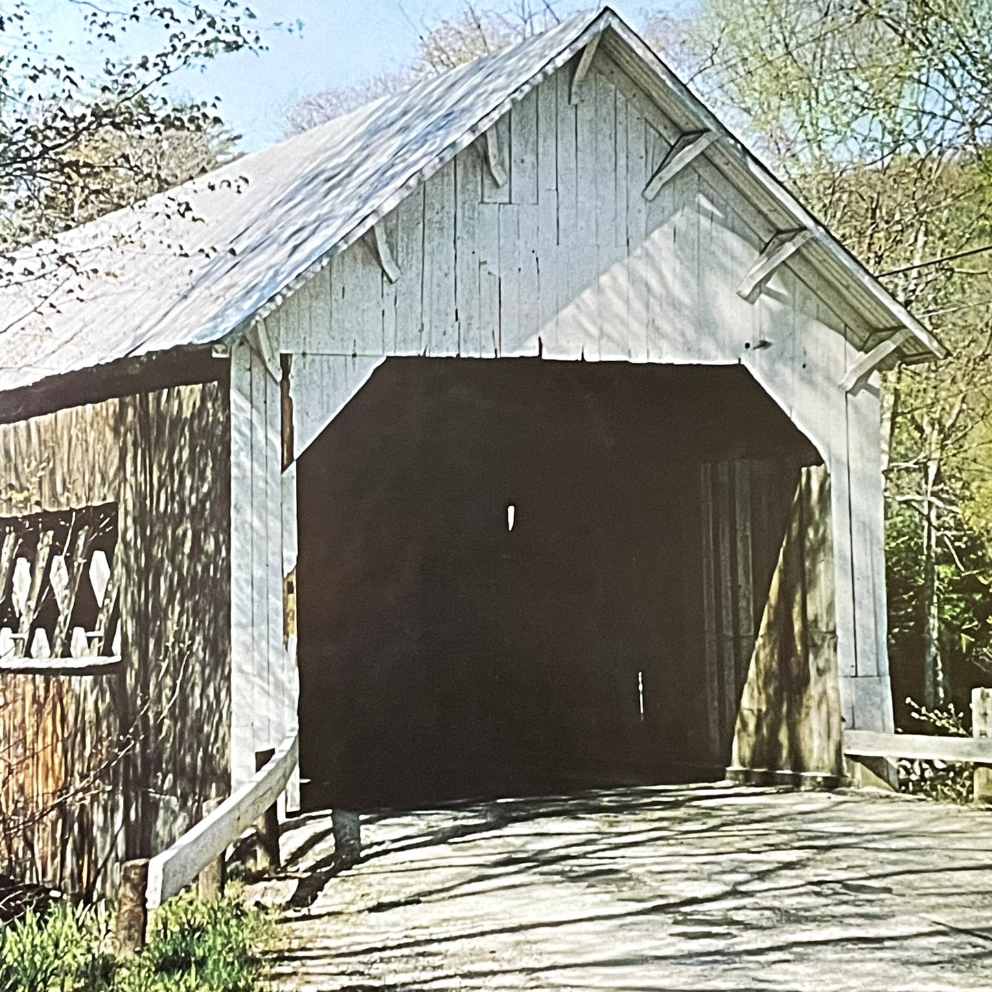 Front View of a Covered Bridge - Williamsville, Vermont Vtg Art Print 12x16 V11