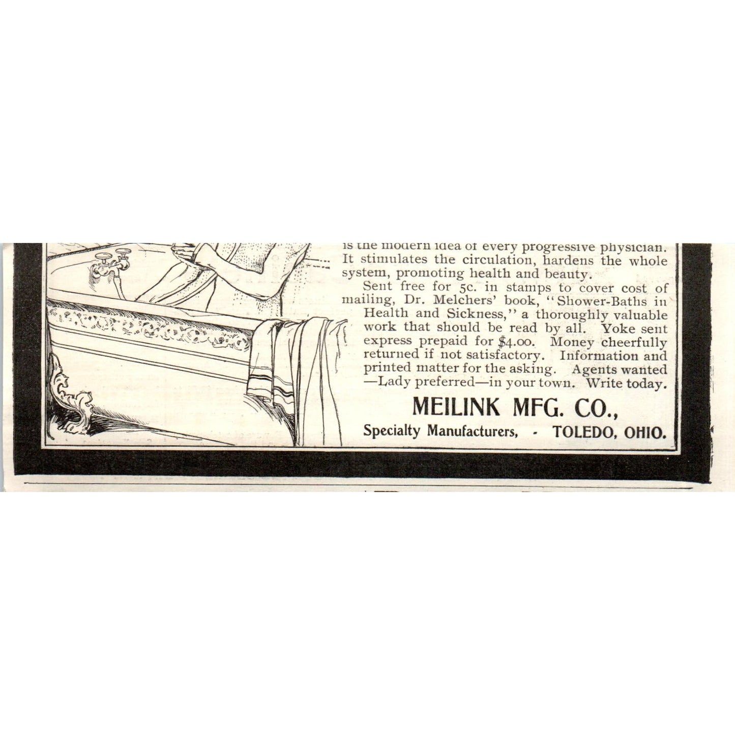 Irwin Mfg Co NY Bath Cabinets c1905 Original Magazine Advertisement AE7-A2