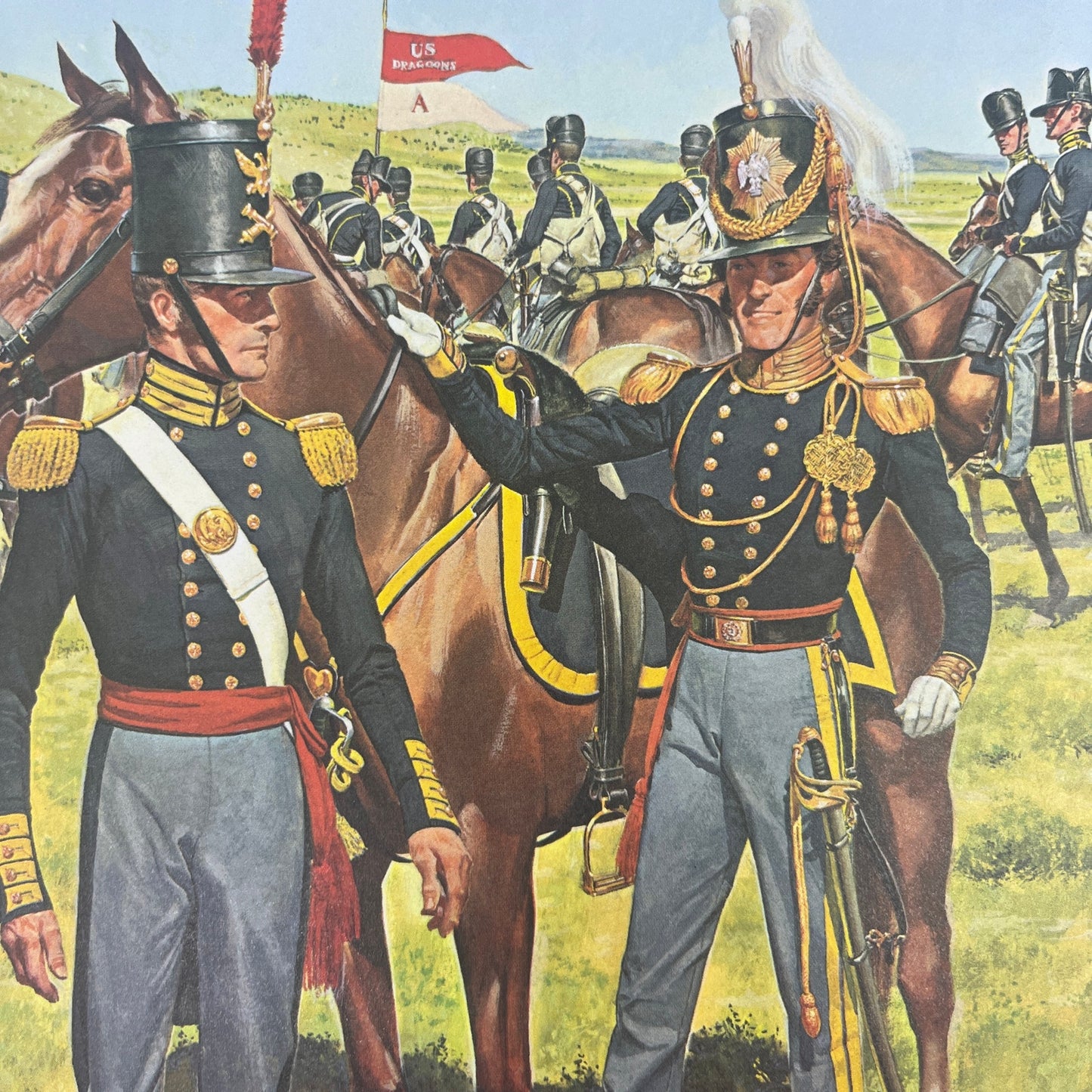 1836 Ordnance Sergeant & Dragoons at Ft. Leavenworth c1965 Art Print V14-4