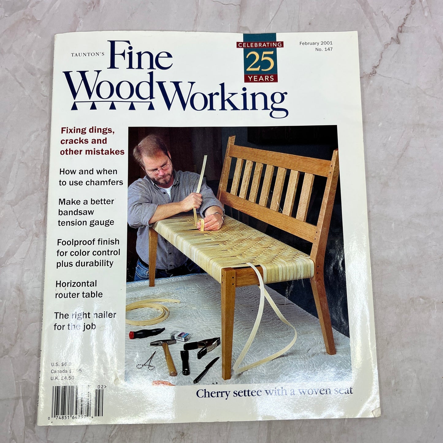 Woven Seat Cherry Settee - Feb 2001 No 147 - Fine Woodworking Magazine M33