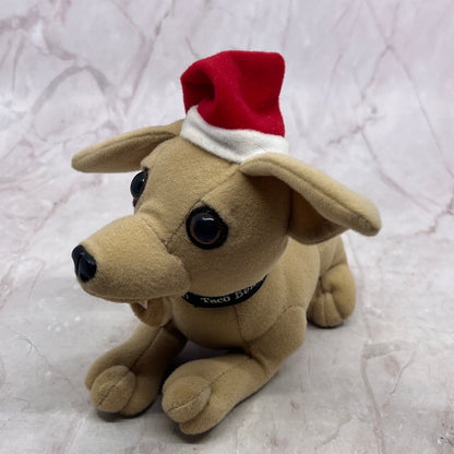 Vtg Yo Quiero Taco Bell Talking Chihuahua Dog Plush Toy 6" Santa Christmas TA9