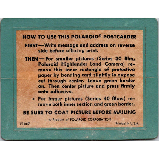 Polaroid Postcarder Blank Vintage Postal Mailing Card Postcard PQ1