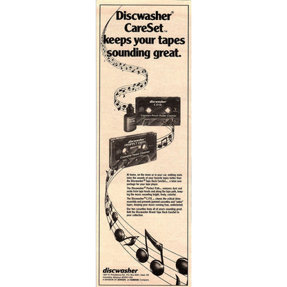Discwasher CareSet Cassette Head Cleaner 1984 Ad AF8-3