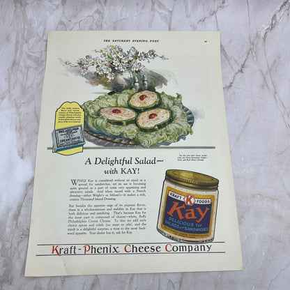 Kraft-Phenix Cheese Company Kay 1928 Original Magazine Advertisement FL6-8