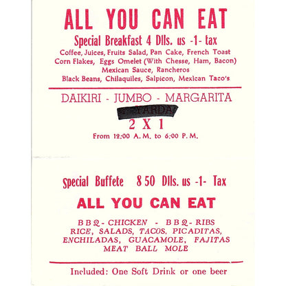 Fonda Doña Yola Mexican Food Cancun Mexico Vintage Business Card ML1-6