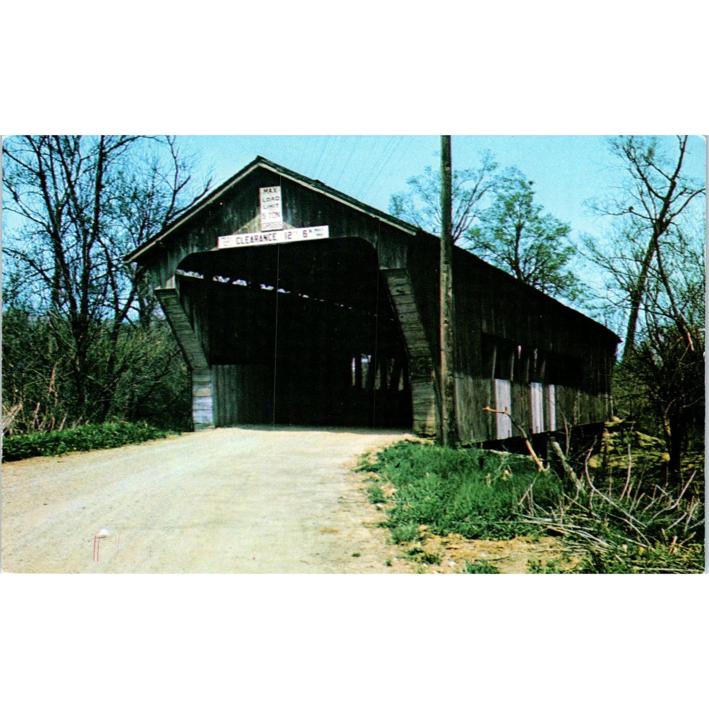 Preble County #2 College Corner Ohio State Line Covered Bridge Postcard PB11